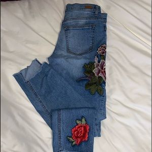 embroidered jeans